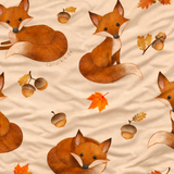 Foxes and Acorns - Long Sleeve Bamboo Pajama Set image 1