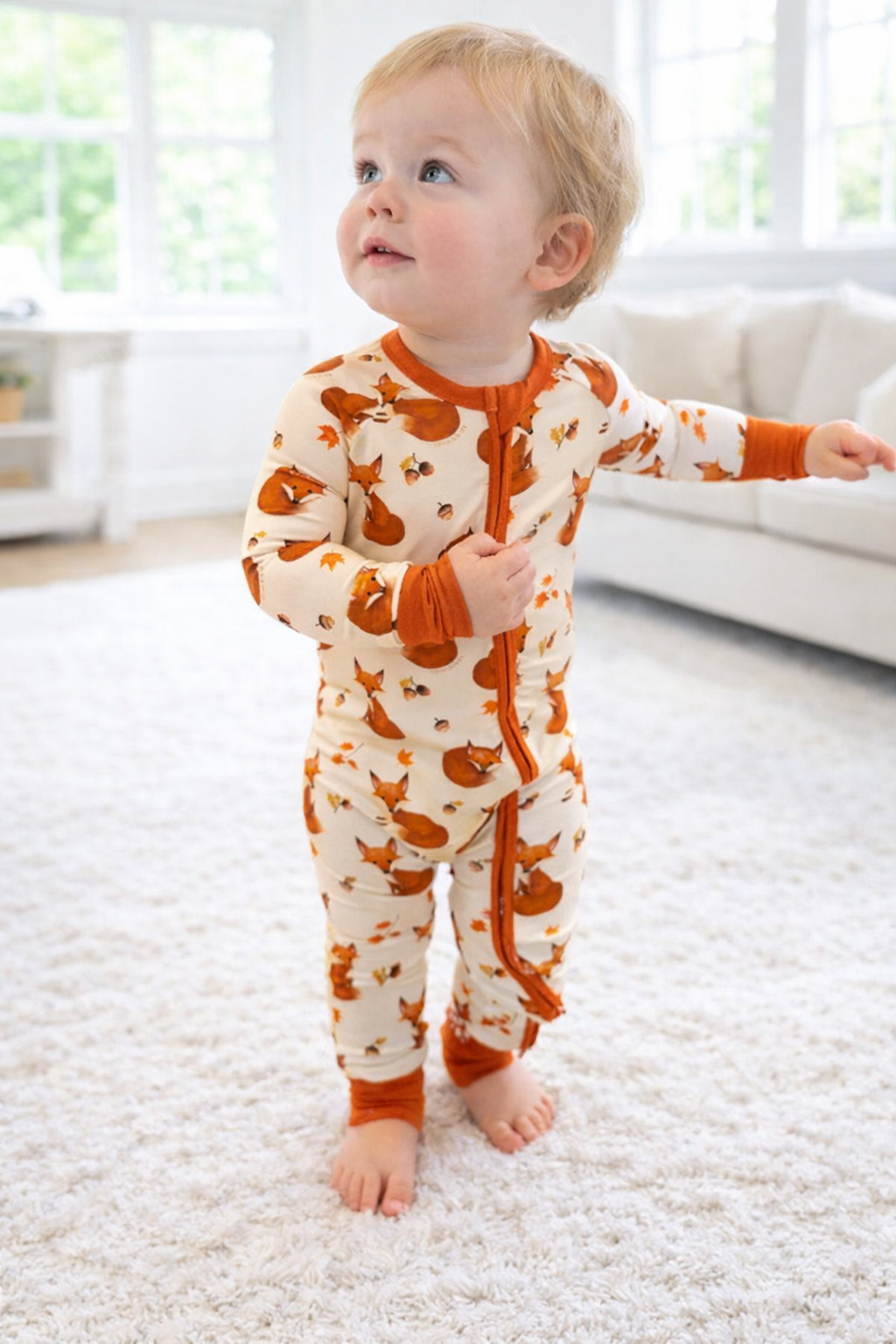 Foxes and Acorns - Convertible Bamboo Romper image 0