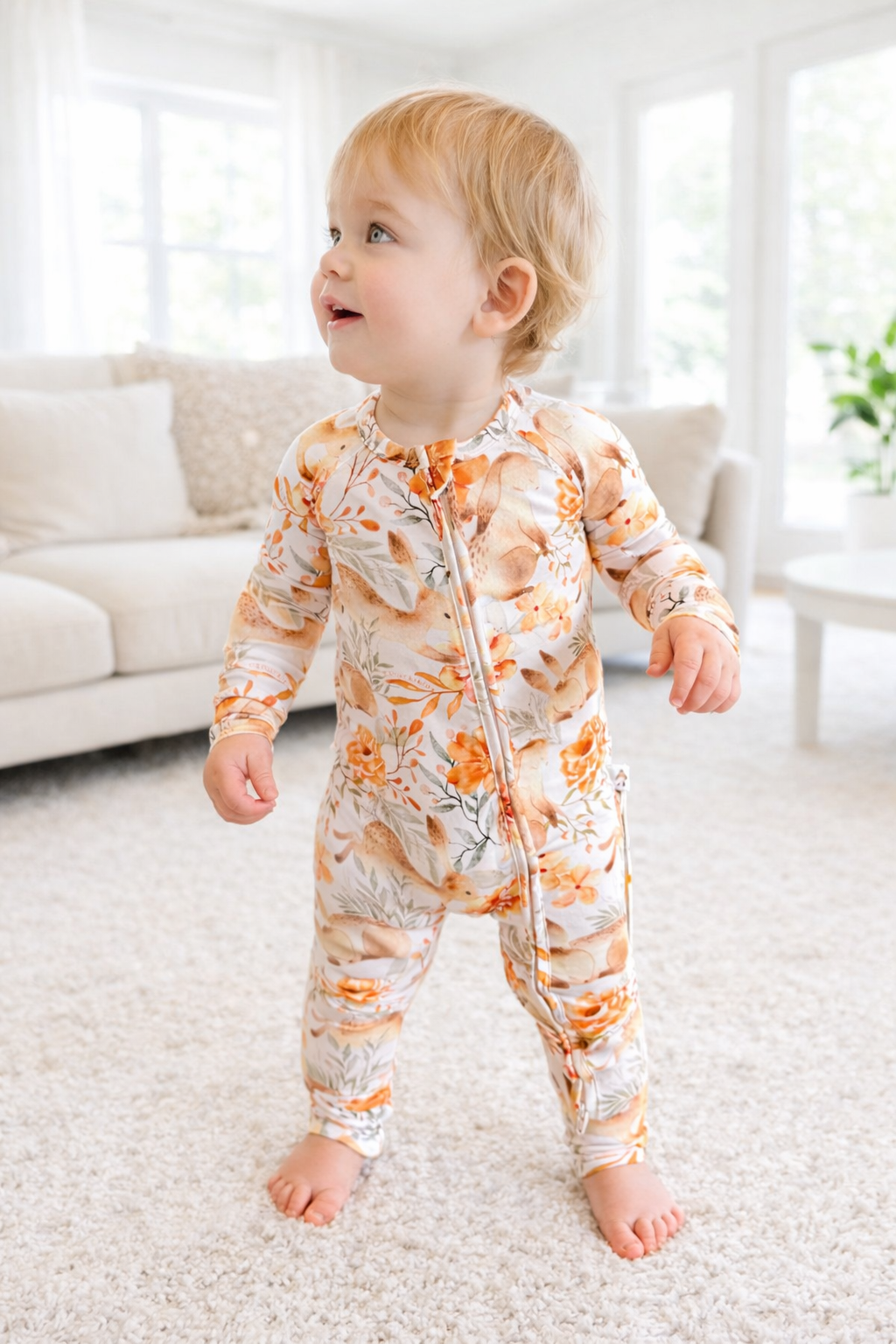Botanical Bunnies - Convertible Bamboo Romper image 0