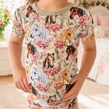 Horses in the Meadow - Short Sleeve Bamboo Pajama Set