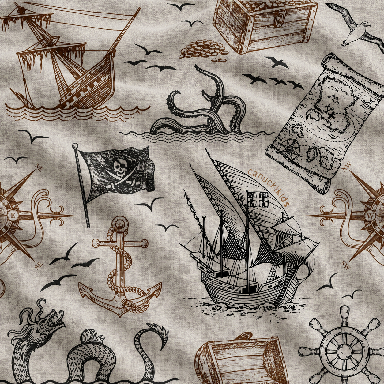 Pirate Adventure - Footless Short Sleeve Bamboo Romper