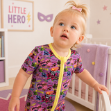 Superhero Adventure Girls - Footless Short Sleeve Bamboo Romper