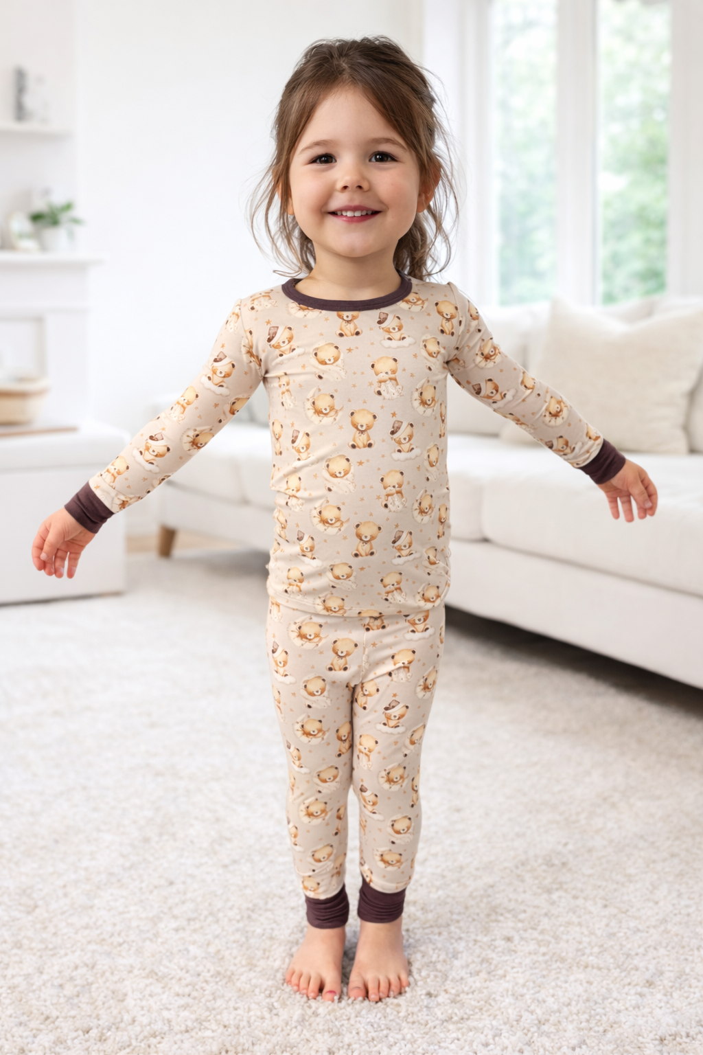 Teddy Snuggles - Long Sleeve Bamboo Pajama Set image 0