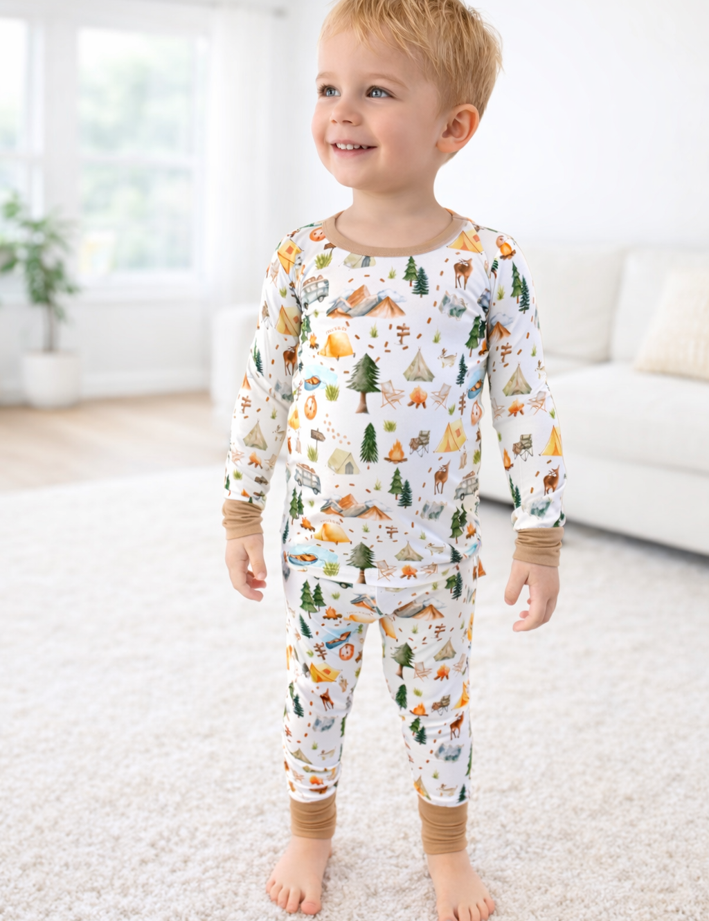 Gone Camping - Long Sleeve Bamboo Pajama Set image 0