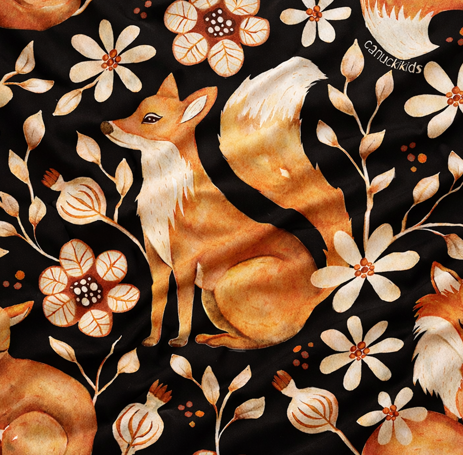 Foxy Florals - Long Sleeve Bamboo Pajama Set image 1